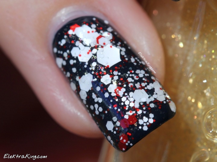 KBShimmer Candy Cane Crush over OPI Incognito In Sausalito